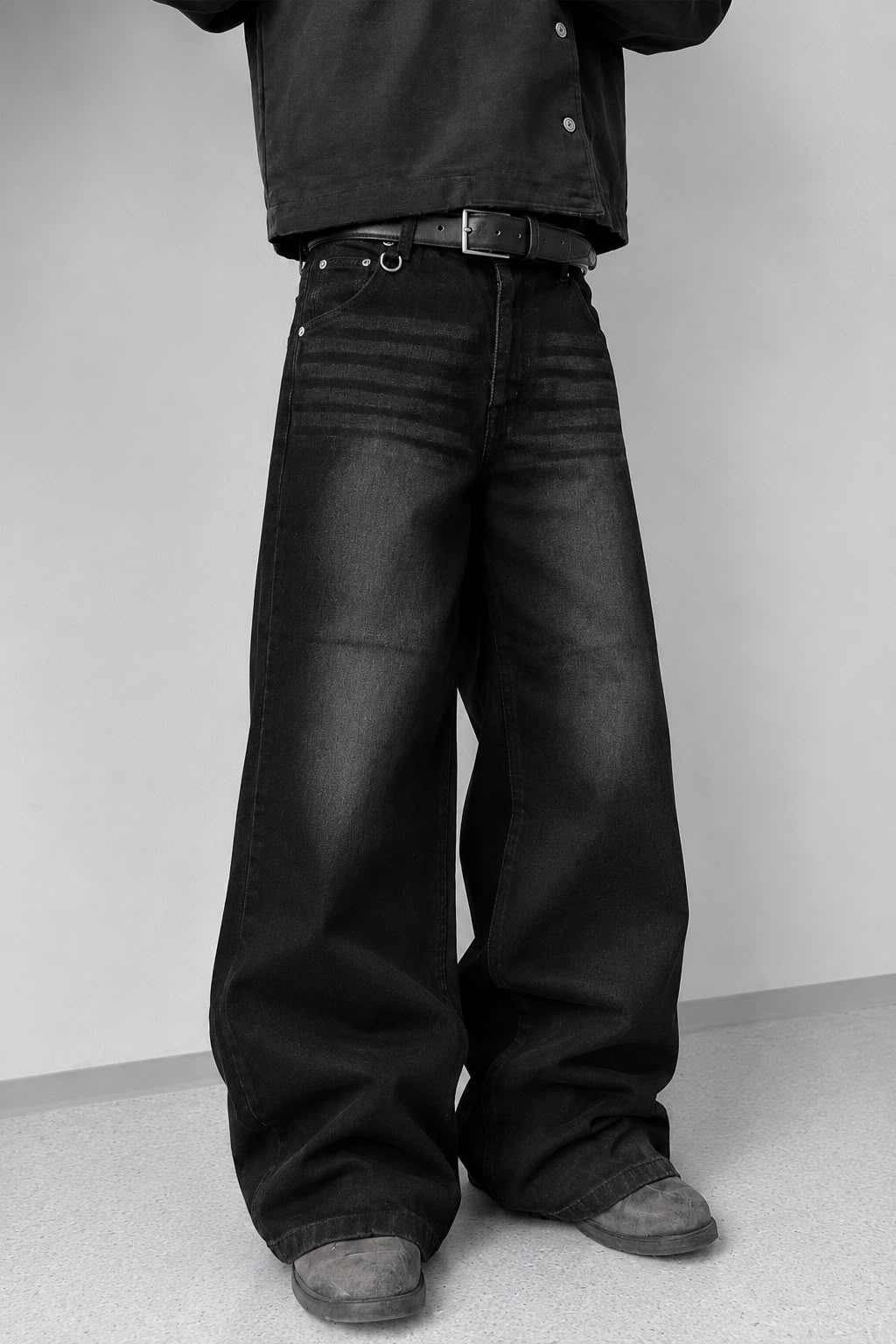 Washed Black Baggy Denim Jeans (Unisex)