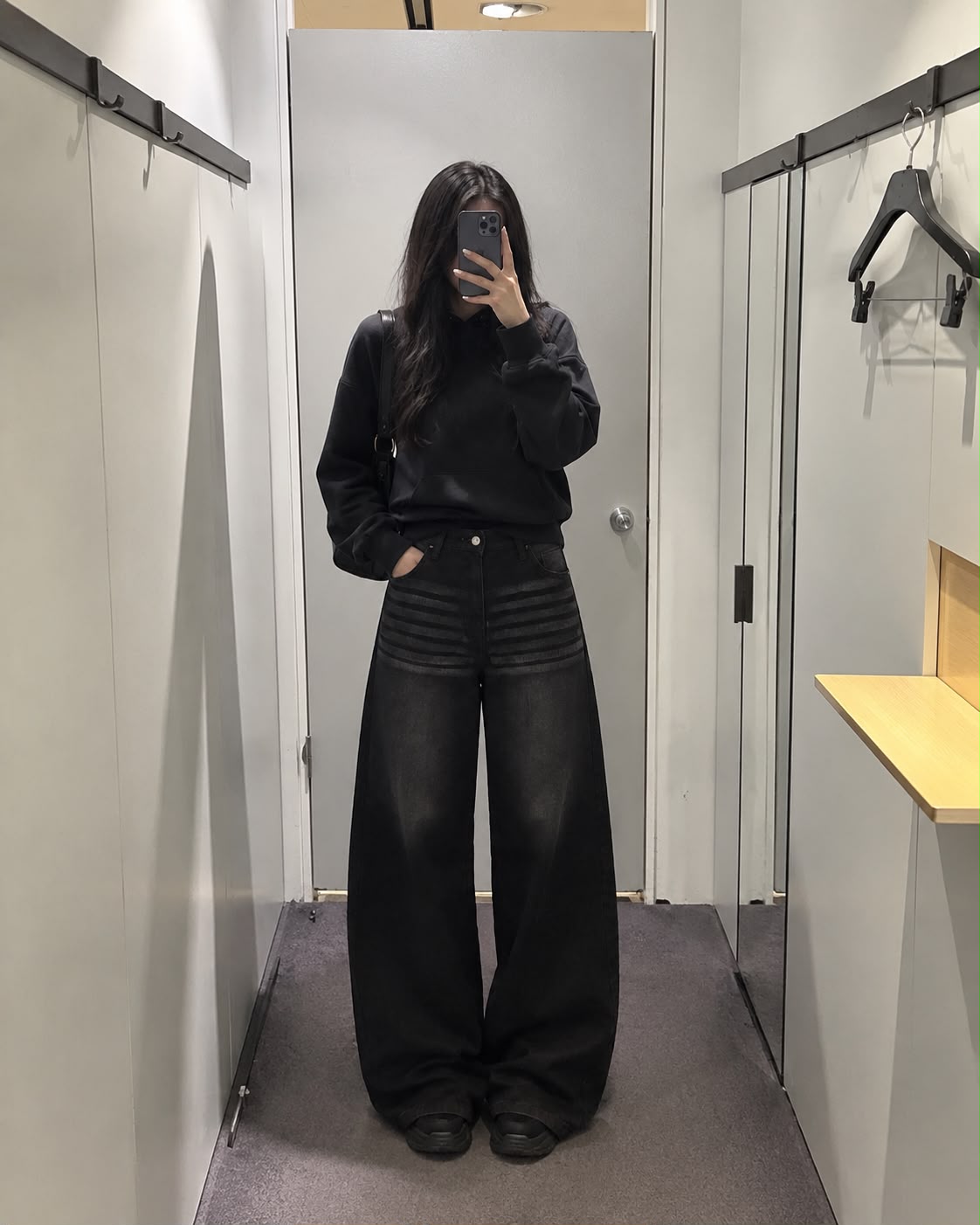 Washed Black Baggy Denim Jeans (Unisex)
