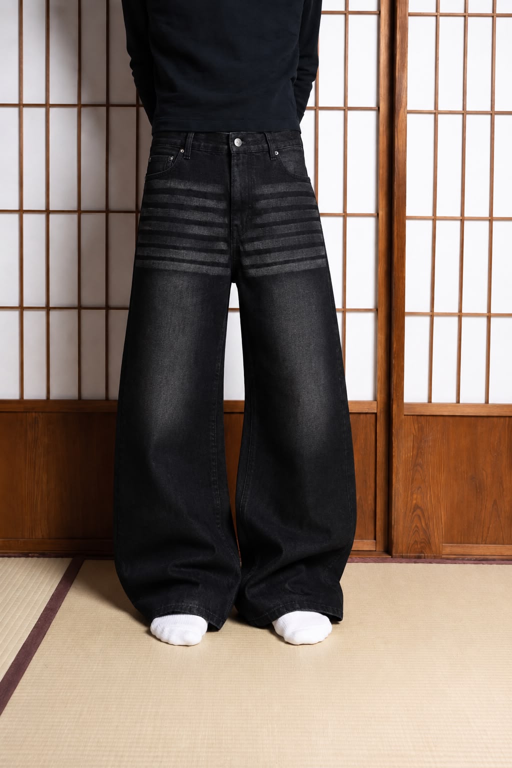 Washed Black Baggy Denim Jeans (Unisex)