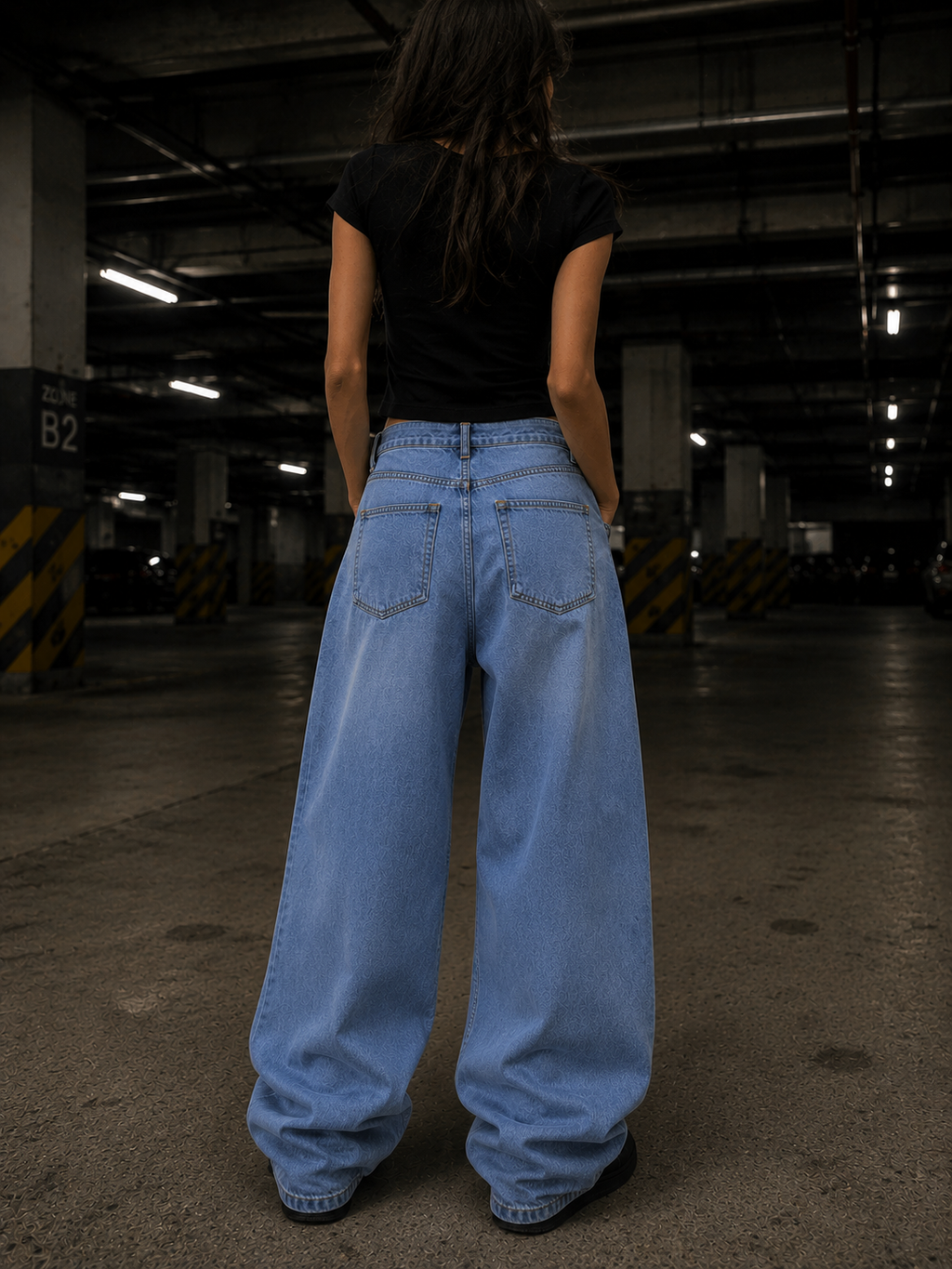 Shadow Black Ultra Baggy Jeans | Zoyza Streetwear Denim
