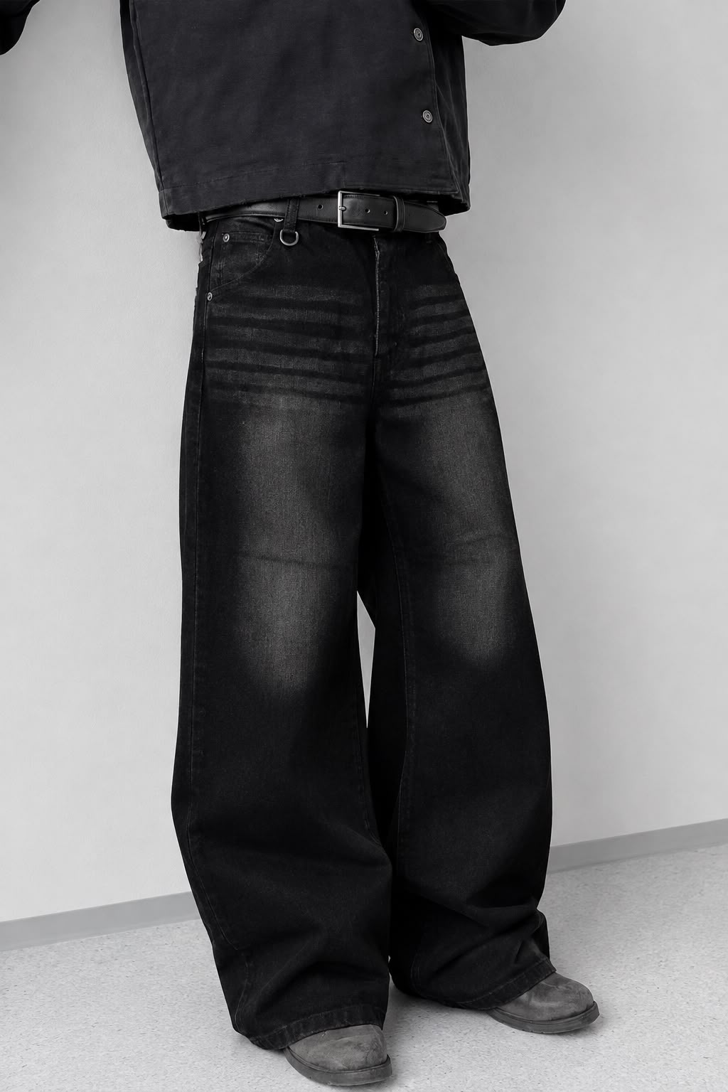 Washed Black Baggy Denim Jeans (Unisex)