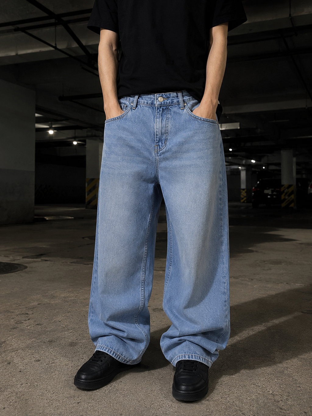 Shadow Black Ultra Baggy Jeans | Zoyza Streetwear Denim