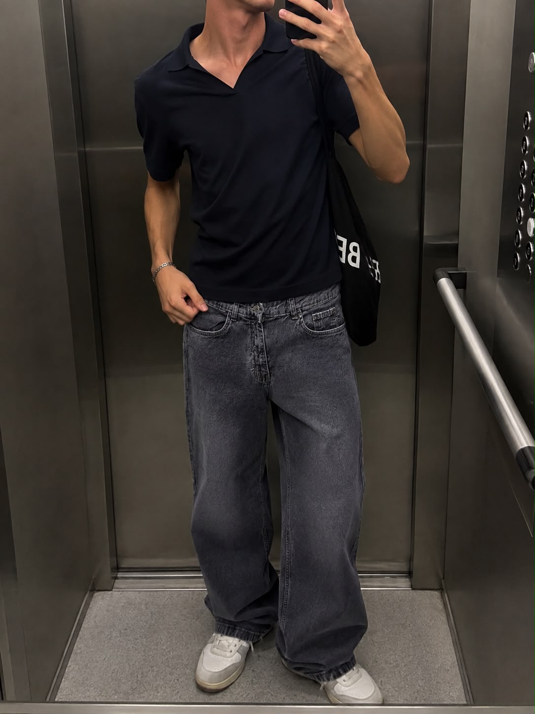 Washed Grey Baggy Denim Jeans (Unisex)
