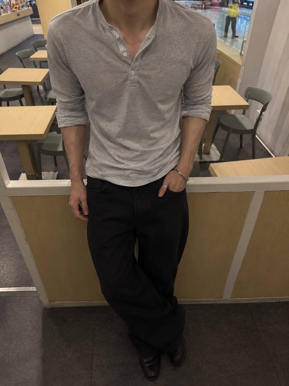 ZOYZA Essential Henley Grey