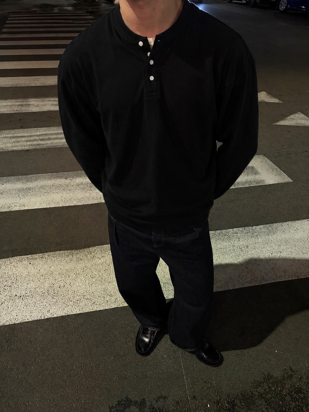 Black Henley — Essential Long Sleeve