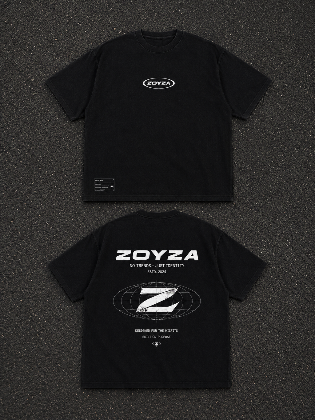 ZOYZA Orbit Graphic Oversized Tee – Black