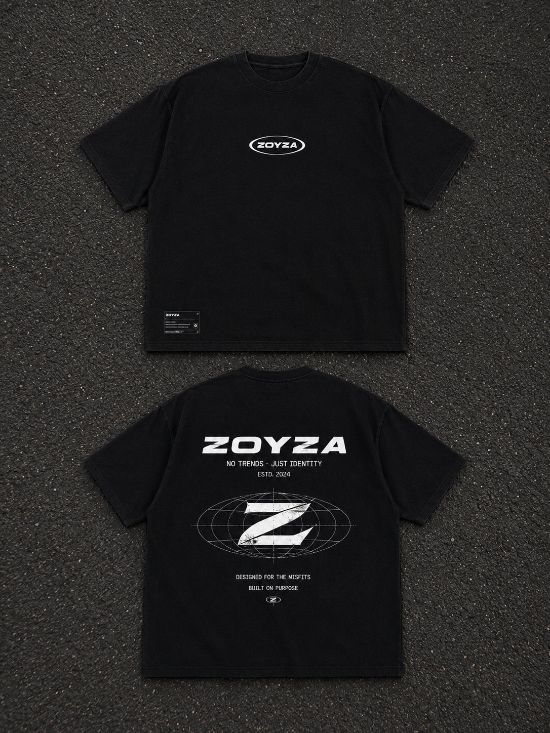 ZOYZA Orbit Graphic Oversized Tee – Black