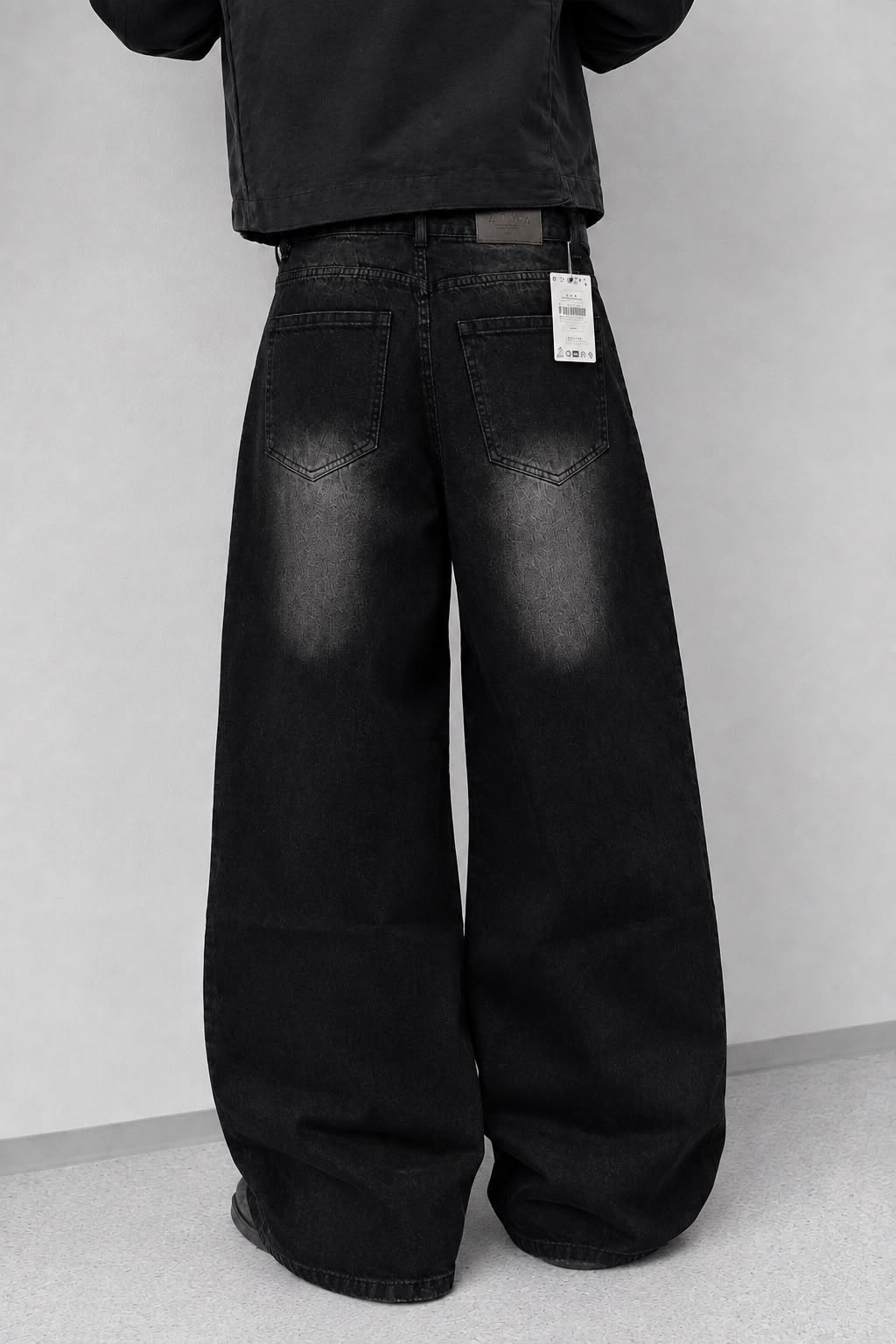 Washed Black Baggy Denim Jeans (Unisex)