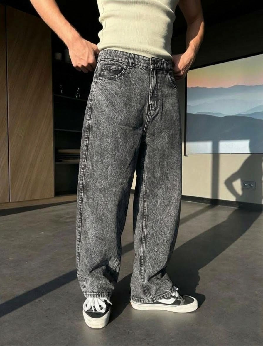 Balloon Fit Jeans - Acid Wash Grey (unisex)