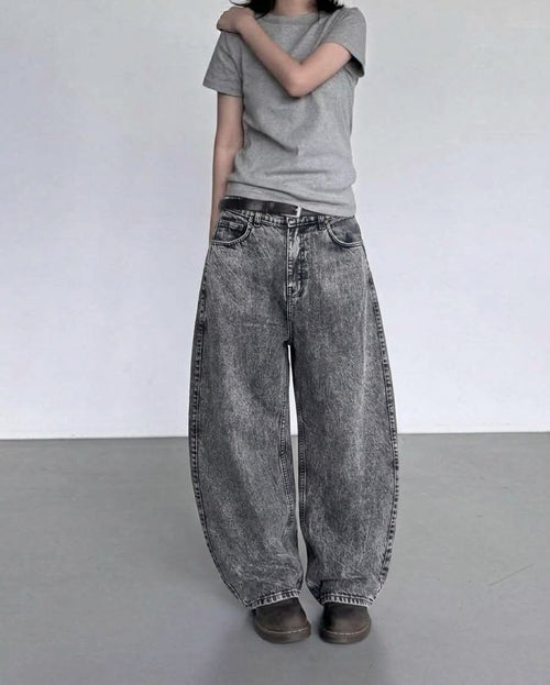 Balloon Fit Jeans - Acid Wash Grey (unisex)