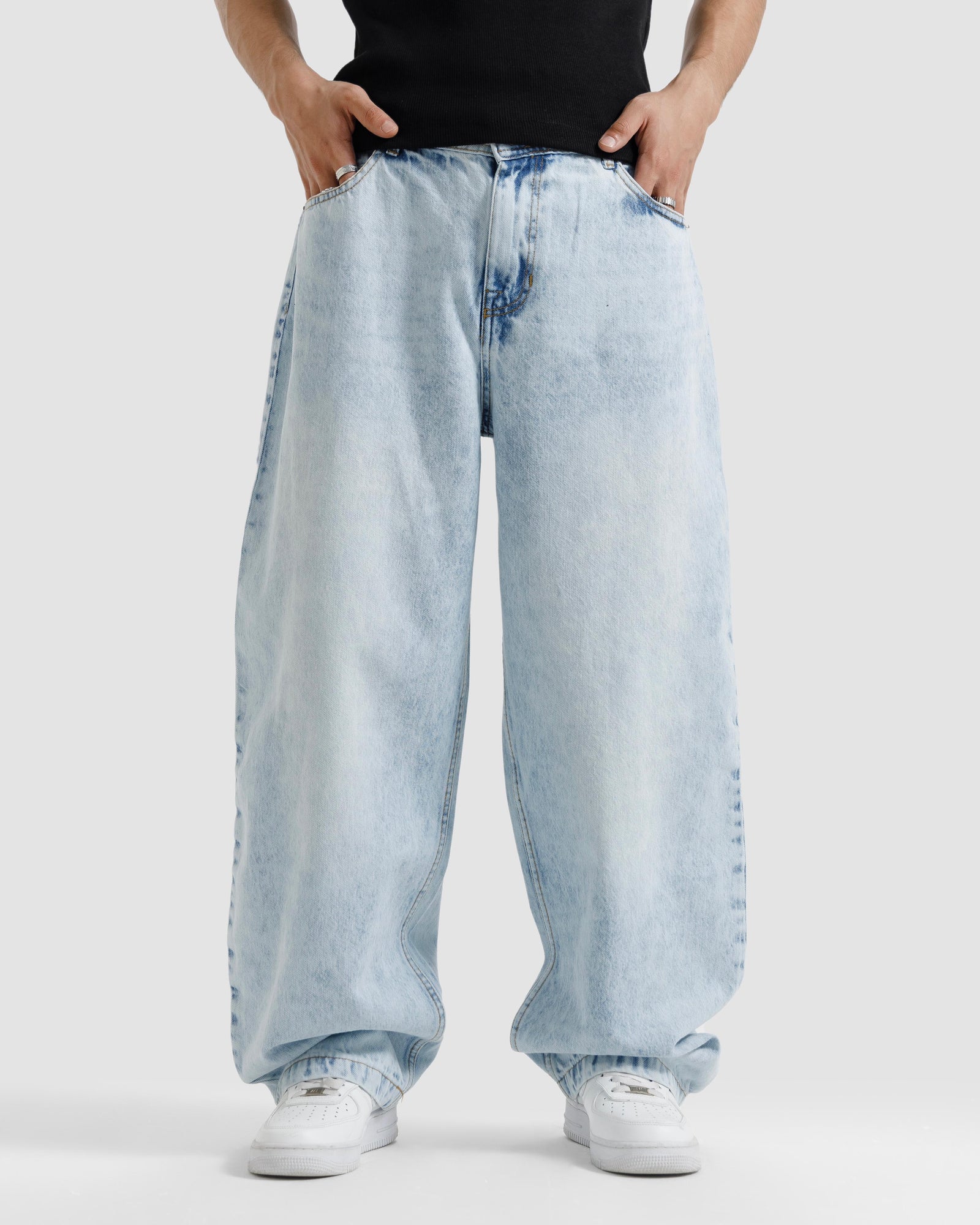 Oversized Baggy Jeans - Drop Waist Denim
