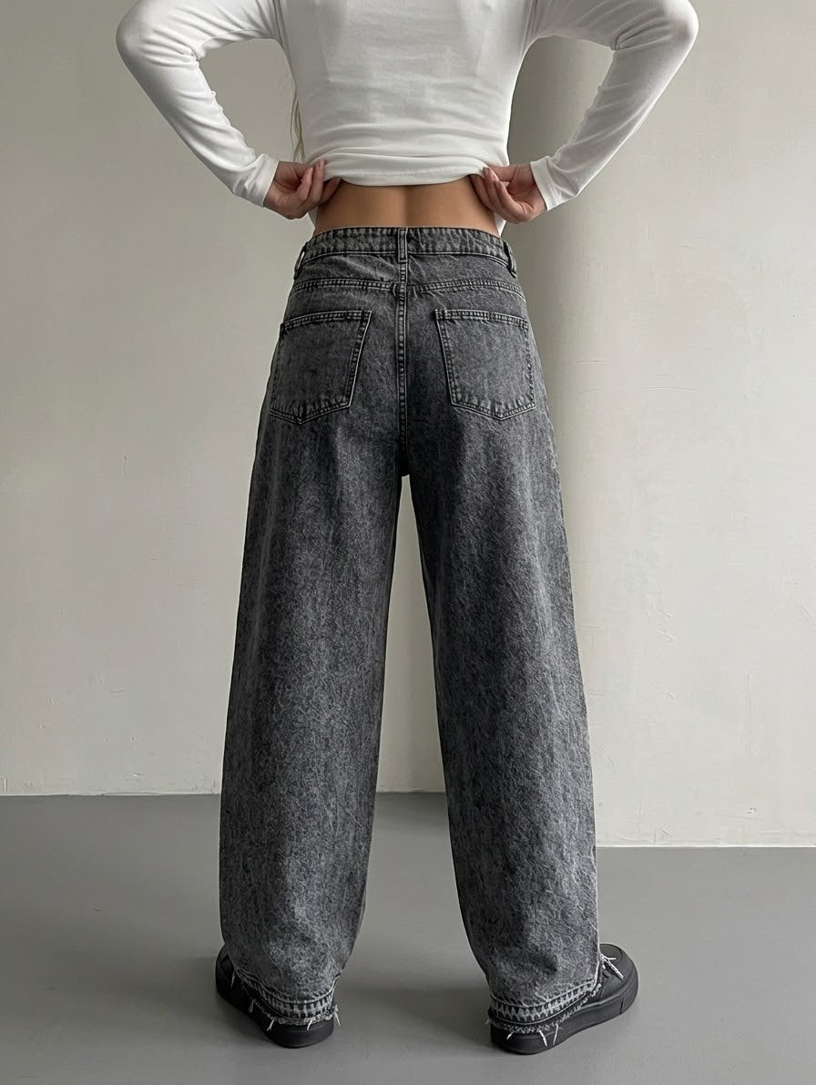Balloon Fit Jeans - Acid Wash Grey (unisex)