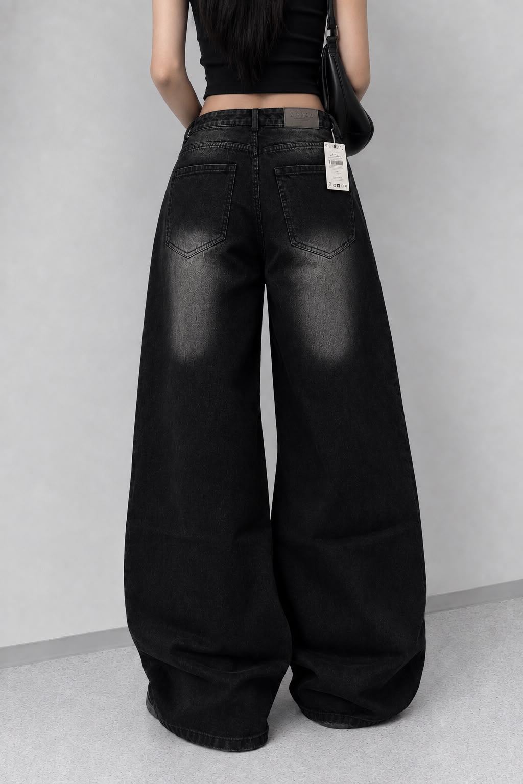 Washed Black Baggy Denim Jeans (Unisex)