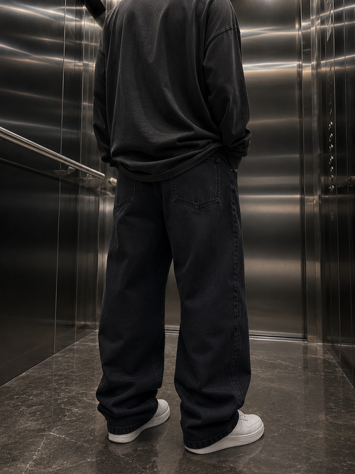 Oversized Baggy Jeans - Drop Waist Denim