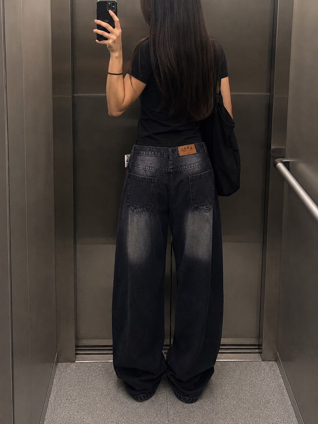 Washed Black Baggy Denim Jeans (Unisex)