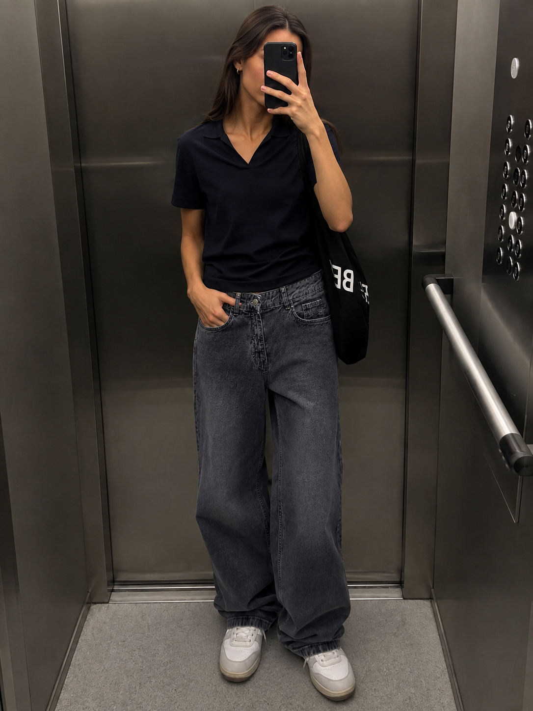 Washed Grey Baggy Denim Jeans (Unisex)