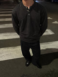 ZOYZA Essential Henley — Charcoal Grey