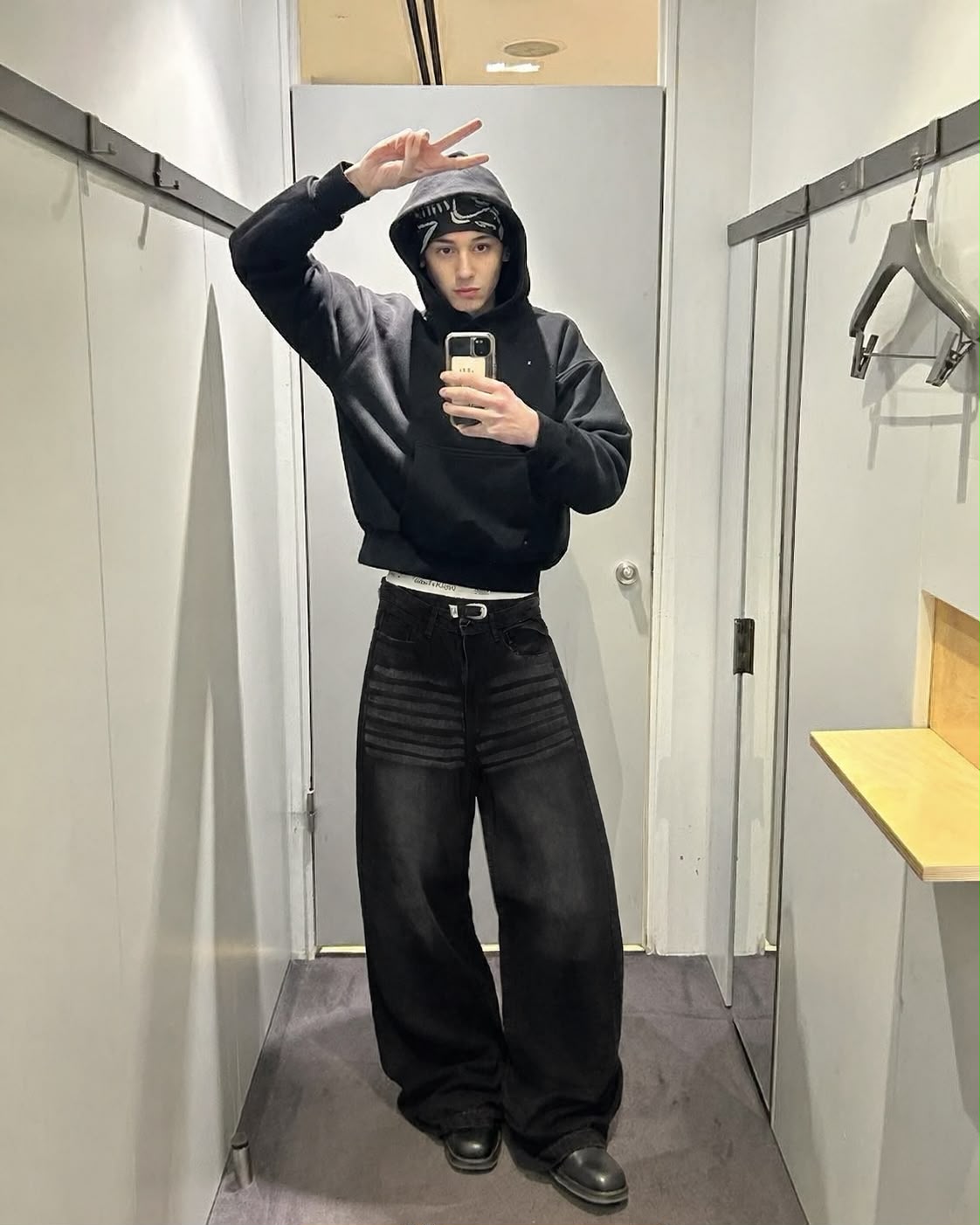 Washed Black Baggy Denim Jeans (Unisex)
