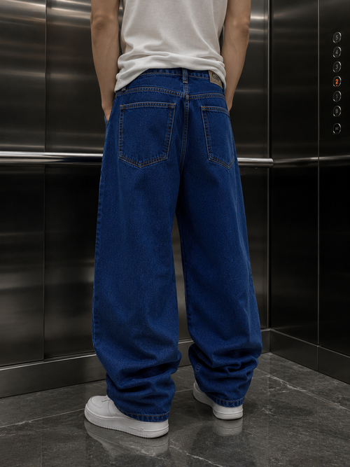 Midnight Indigo Ultra Baggy Jeans | Zoyza Streetwear Denim